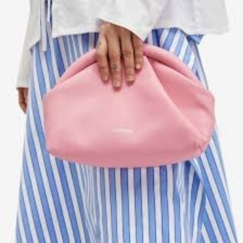 Nwt JW Anderson Pink Textured Leather Women's Bumper Clutch